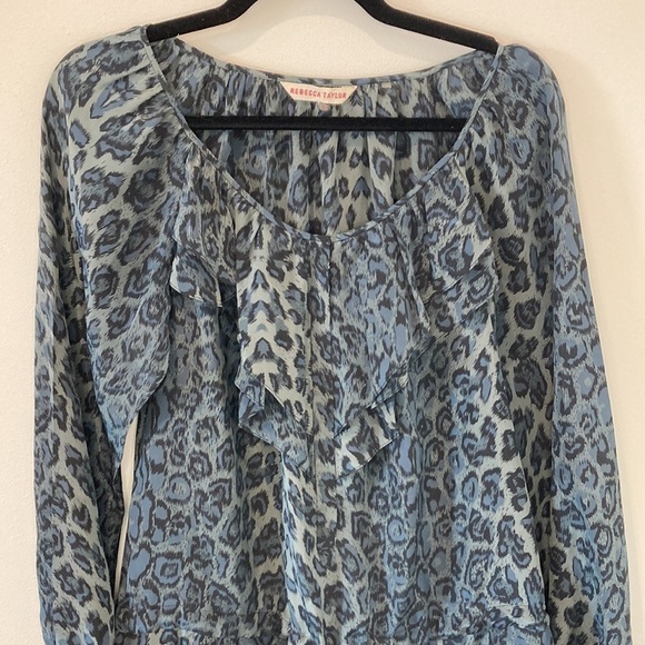 Rebecca Taylor Printed Silk Tunic Dress in Storm Cat - Picture 3 of 9